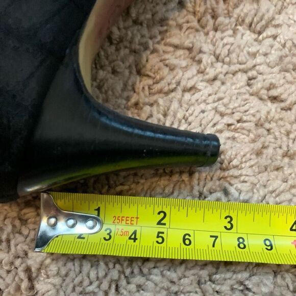 Liz Claiborne Black Textured Square Loafer Oxford Heels 7.5 - Picture 8 of 8